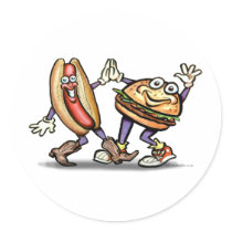 Hot Dog n Hamburger Stickers