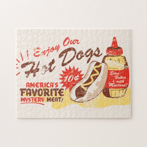 Hot Dog Retro Puzzle Zazzle