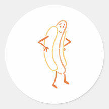 Hot Dog Round Stickers