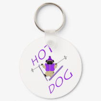 Hot Dog Skiing Pug keychains by adore_a_pug Hot Dog Skiing Pug keychains