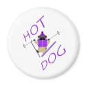 Hot Dog Skiing Pug magnets