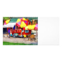 Hot Dog Stand in Mall photo cards
