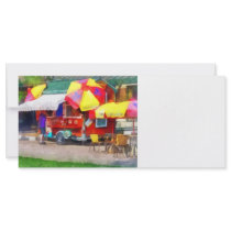 Hot Dog Stand in Mall Rack Card