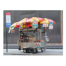 Hot Dog Vendor Post Card