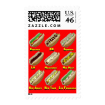 Hot Dogs Across America Postage Stamps