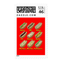 Hot Dogs Across America Postage Stamps