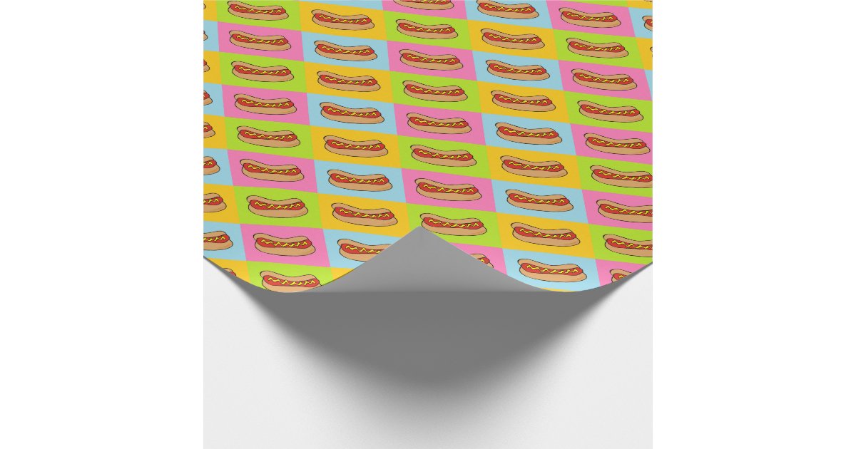Hot dogs design wrapping paper | Zazzle