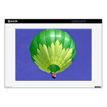 Hot dual tone air balloon in flight against blue s laptop skin