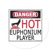 Hot Euphonium Player Round Stickers