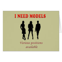Hot fashion models greeting cards