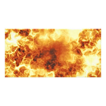 Hot Fiery Exploding Flames Custom Photo Card