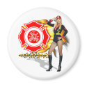 Hot Fire Chick firefighter magnet