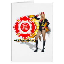 Hot Fire Chick greeting card