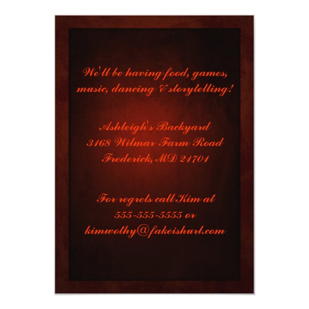 Hot Fire Sweet 16 Bonfire Party Invitation