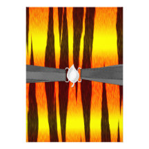 hot fire tiger stripes personalized invitation