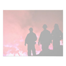 Hot Fireman Silhouette Custom Invite