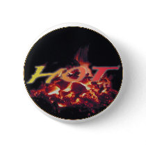 Hot flames fire burning original design button