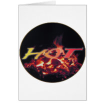 Hot flames fire burning original design cards