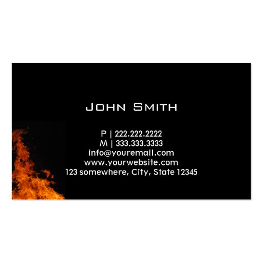 Hot Flaming Fire Tattoo Business Card (back side)
