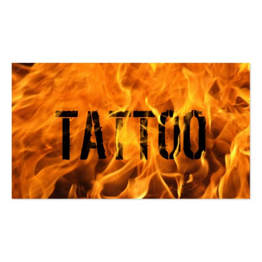 Hot Flaming Fire Tattoo Business Card (front side)
