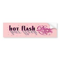 Hot Flash Diva Reflection Logo for light bkg Bumper Stickers