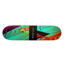 Hot Frac Designs by Leslie Harlow - CyanFrac1 Skate Board
