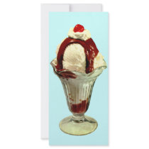 Hot Fudge Sundae Retro Design Customized Rack Card
