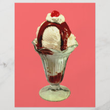 Hot Fudge Sundae Retro Ice Cream Flyer