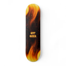 Hot Geek fire and flames red marble skateboards
