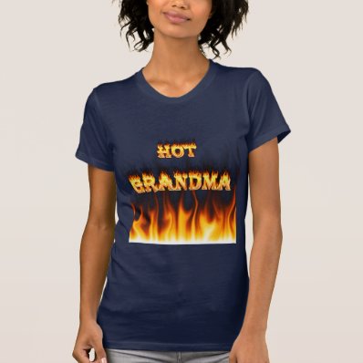 Hot Grandma fire and red marble heart T-shirt