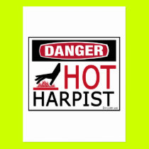 Hot Harpist postcards