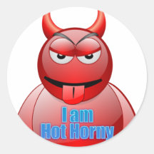 Hot & Horny  Leg Humper Round Sticker
