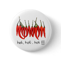 hot, hot, hot, hot chilli badge button
