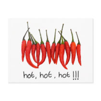 hot, hot, hot, hot chilli postcard