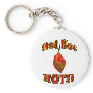 Hot Hot HOT Single Habanero Pepper keychain