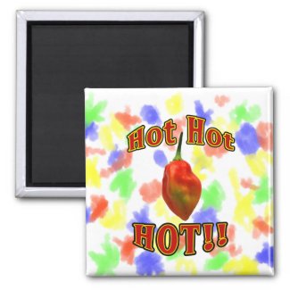 Hot Hot HOT Single Habanero Pepper magnet