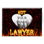 Hot Lawyer fire and flames red marble Greeting Cards