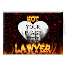 Hot Lawyer fire and flames red marble Greeting Cards