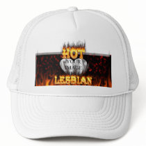Hot Lesbian fire and red marble heart hats by ultraflames Hot Lesbian fire and red marble heart hats