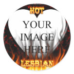 Hot Lesbian fire and red marble heart stickers