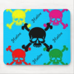 Hot Line Skulls Mouse Pad