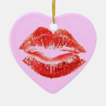 Hot Lips Christmas Ornaments
