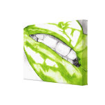 Hot Lips Green Stretched Canvas Print