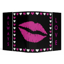 Hot Lips & Hearts Set 3 Ring Binder