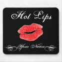 "Hot Lips" In Black Mousepad