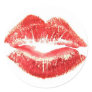 Hot Lips Round Sticker