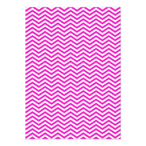 Hot Magenta Chevron Stripes Custom Announcement