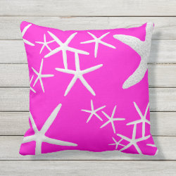 Hot Magenta Starfish Decorative Throw Pillow
