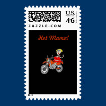 HOT MAMA BIKER POSTAGE STAMPS stamps