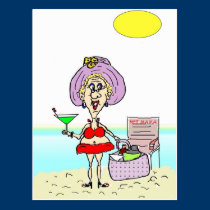 HOT MAMA MARTINI BEACH POSTCARD postcards